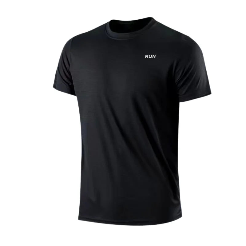 T-Shirt à manches courtes pour hommes, séchage rapide, course à pied, évacuation de l'humidité, col rond, entraînement, exercice, chemise de Sport, hauts légers