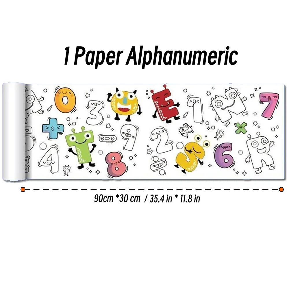 Rouleau de papier à colorier pour enfants, motif animaux, 90 cm, à découper et colorier soi-même. Idéal pour les activités manuelles et éducatives comme le graffiti ou le scrapbooking