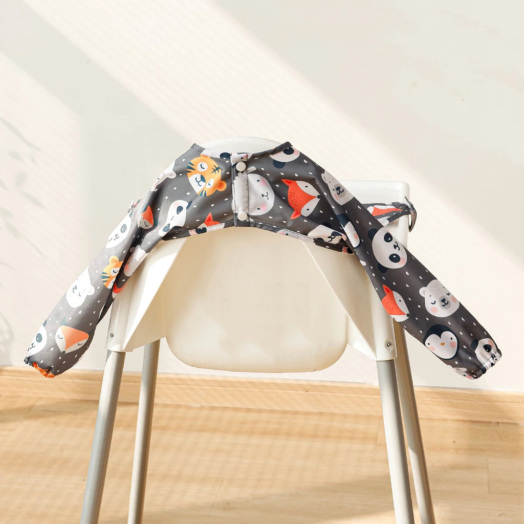 Elinfant 1PC Waterproof Long Sleeve Feeding Bibs With Pocket,Washable Coverall Baby Bibs Aprons,Highchair and Table Attachable