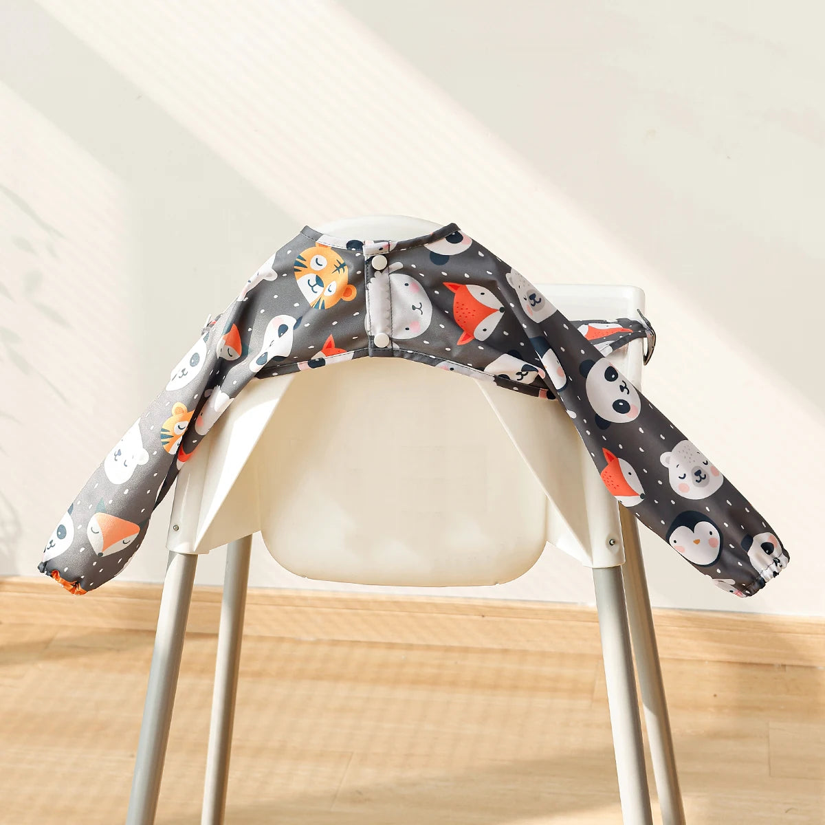 Elinfant 1PC Waterproof Long Sleeve Feeding Bibs With Pocket,Washable Coverall Baby Bibs Aprons,Highchair and Table Attachable