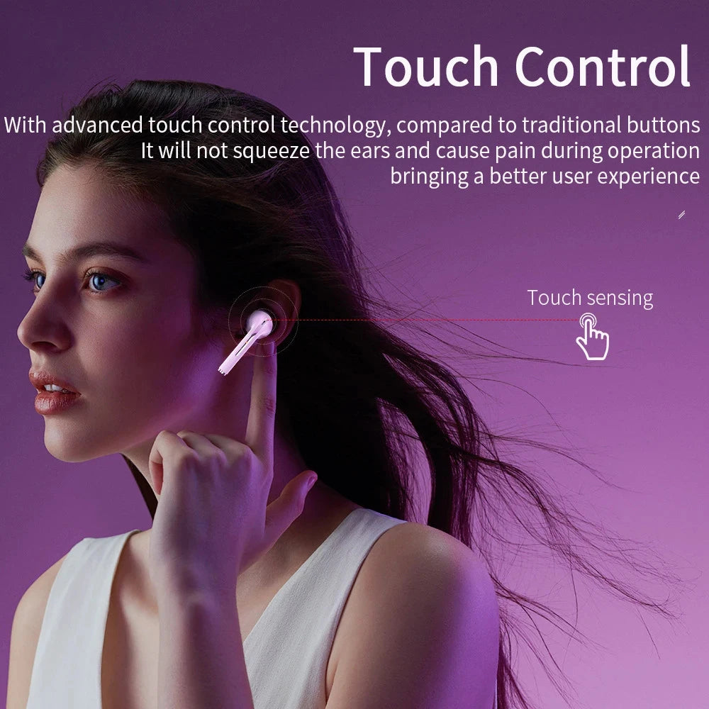 Écouteurs sans fil J18 TWS, écouteurs Bluetooth 5.3 longue durée de lecture, appel vocal avec suppression du bruit, pour les jeux, les affaires et les sports