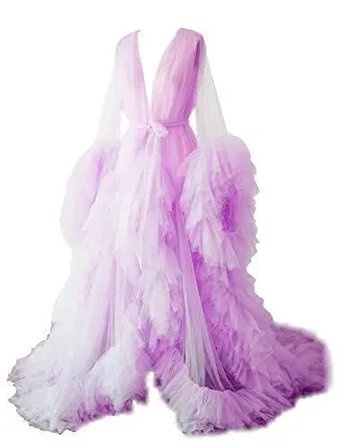 Robes de maternité, peignoirs longs en tulle pour femmes, robes de chambre pour séances photo, anniversaires, robes de mariée sexy et moelleuses, vêtements de nuit pour fêtes, robes sur mesure 2021