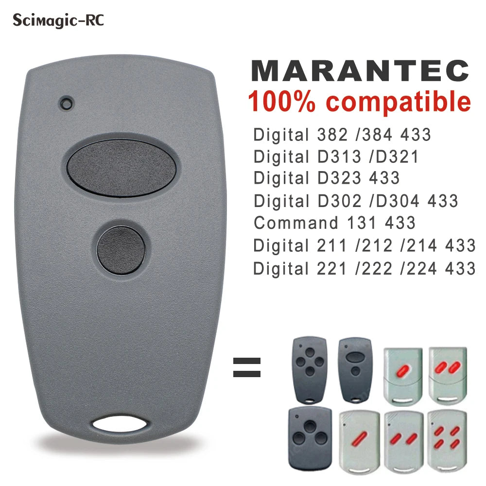 Marantec Digital 302 304 313 confort 220 250 252 433.92MHz télécommande de porte de Garage 433MHz émetteur de Code fixe