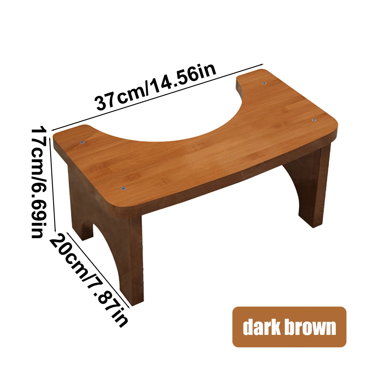 Tabouret de toilette portable robuste en bambou pour adultes, large et stable, facile à utiliser et à nettoyer, design portable