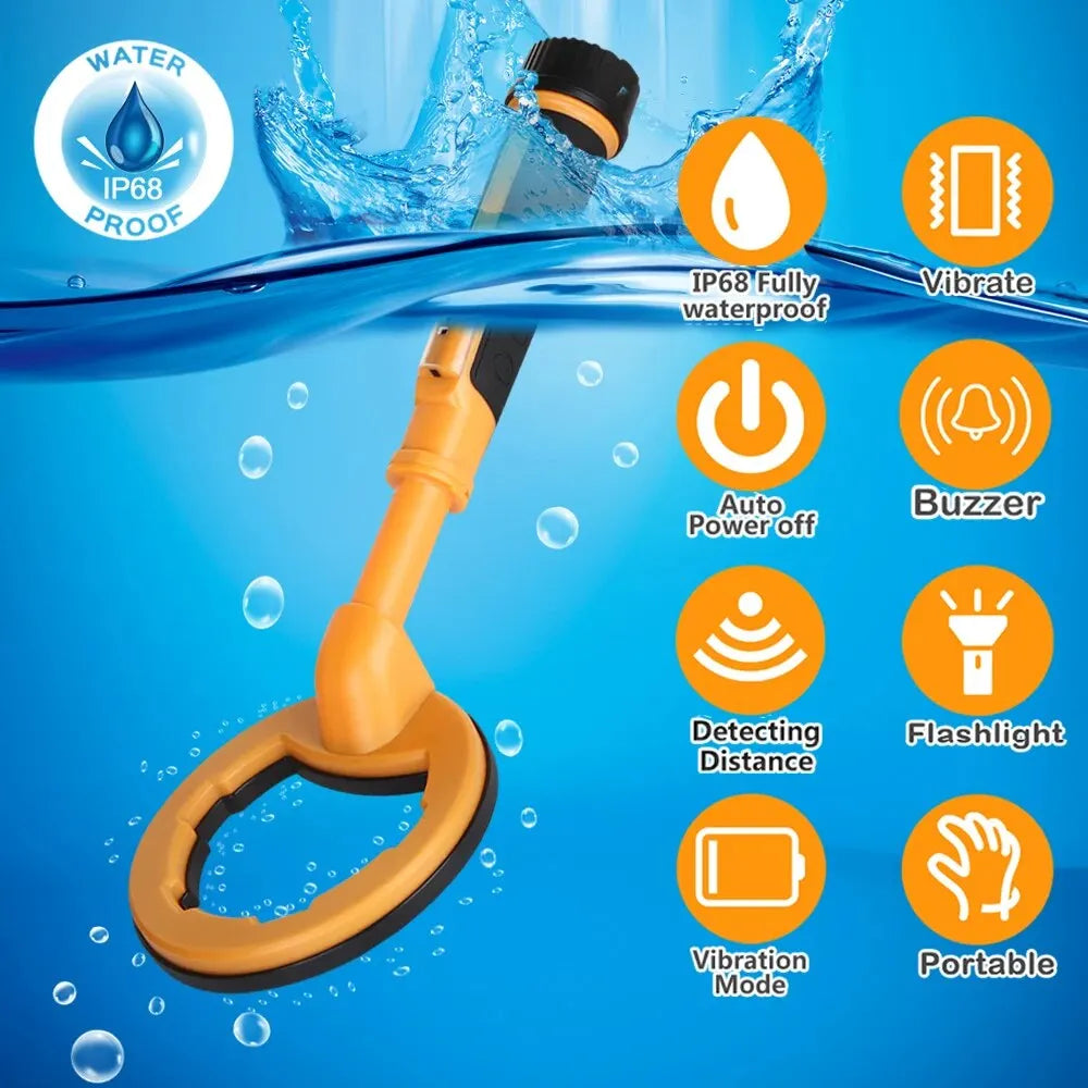 Nouveau détecteur de métaux sous-marin Pulse Dive 2 en 1 avec sonde ronde de 30 m et pointeur précis.
