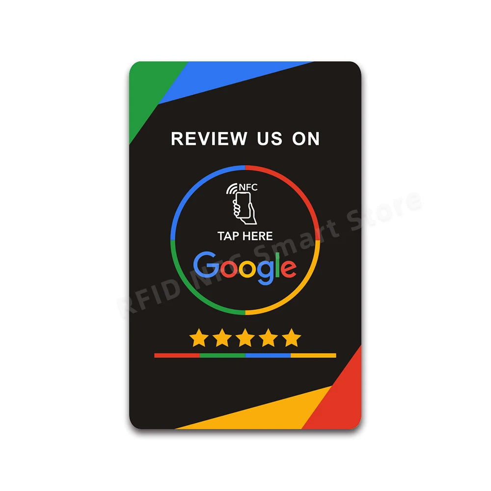 Cartes de critique Google NFC Android/iPhone Tap URL Écriture Cartes de critique sociale professionnelle Sticker arrière Carte NFC personnalisée