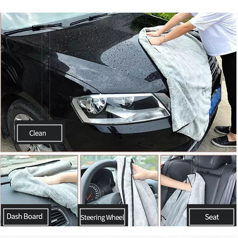 Serviette de lavage auto en microfibre SEAMETAL, super absorbante, pour le nettoyage et le séchage de votre voiture. Chiffons multifonctionnels pour accessoires de lavage auto