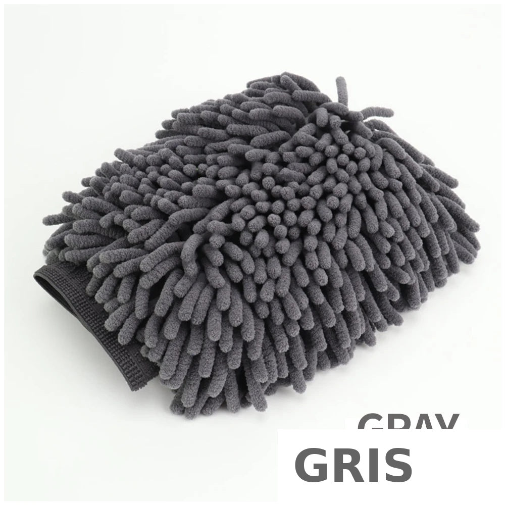 Gants de lavage auto, gants en chenille, chiffons en peluche, double face épais, accessoires et outils de nettoyage pour voiture, produits d'esthétique automobile