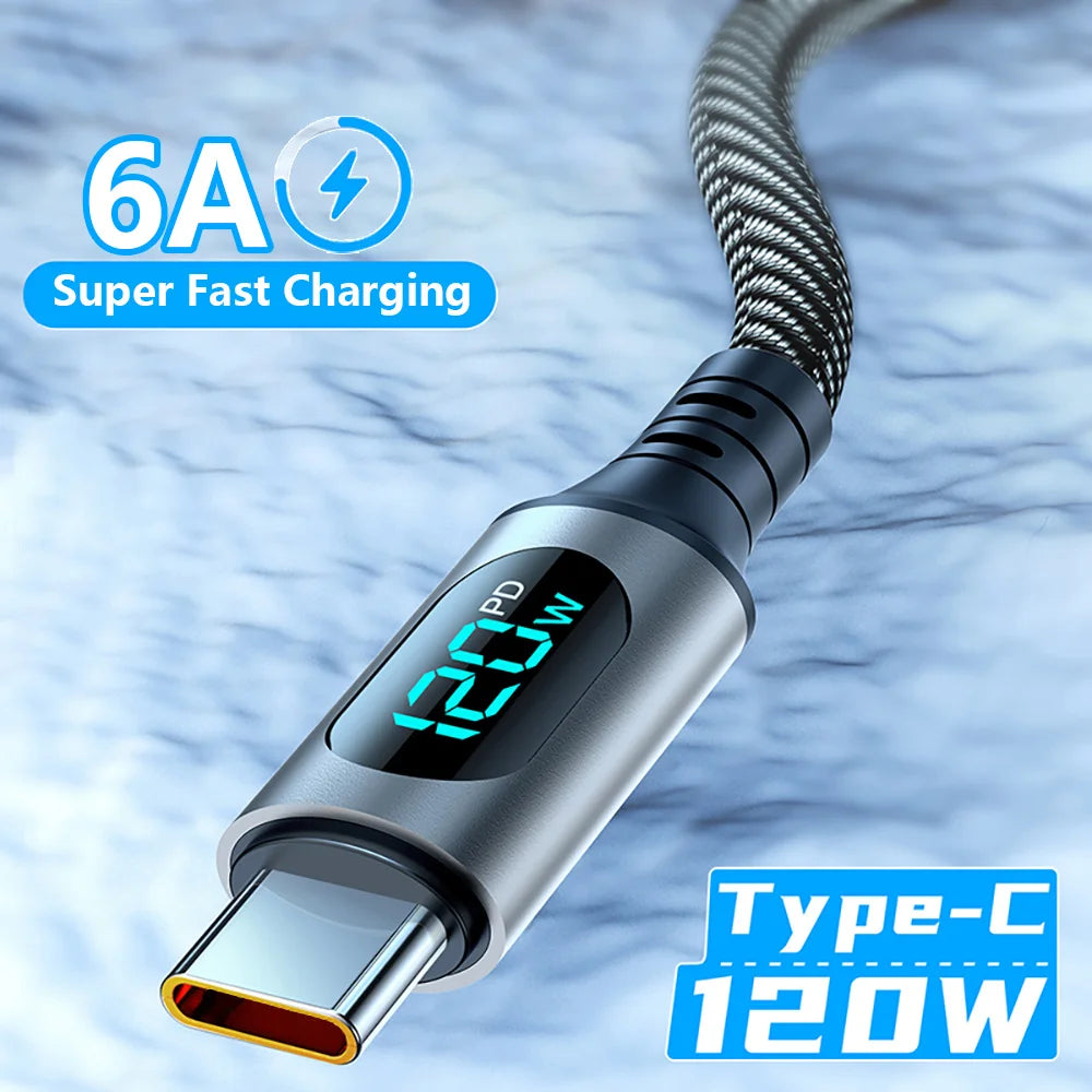 Câble USB Type C 120W 6A Charge rapide USB C vers USB C cordon de données pour Samsung Xiaomi Redmi Huawei câble de chargeur de téléphone à Charge rapide