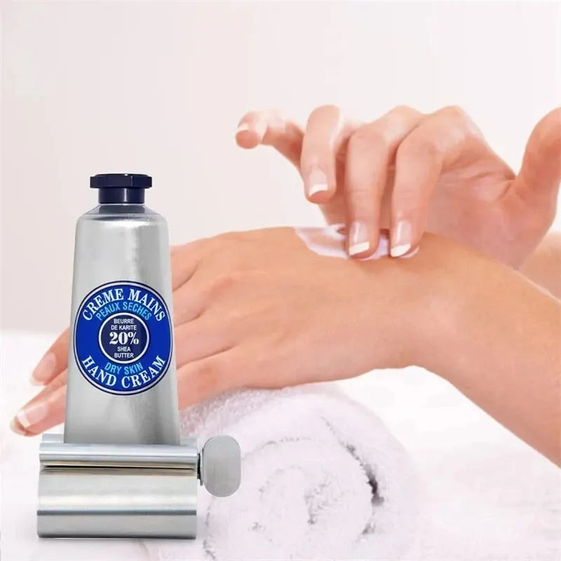 1 rouleau essoreur rotatif en acier inoxydable pour pommades, cosmétiques, accessoires de salle de bain, presse-tube de dentifrice