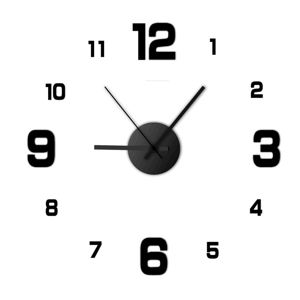 Frameless Modern 3D Wall Clock Mirror Sticker Clock for Home Office Hotel Restaurant School Decoration