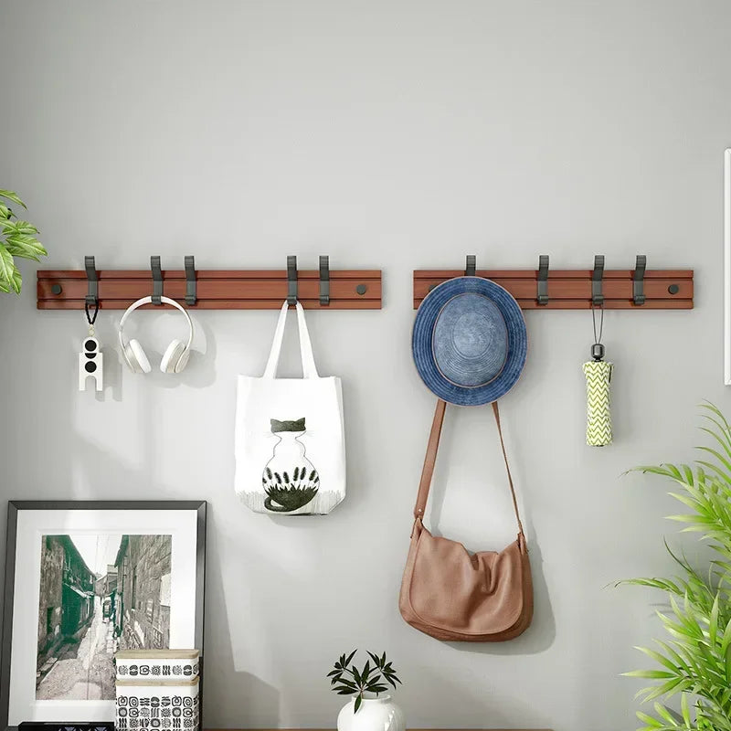 Meubles de chambre de style nordique : porte-manteau, cintres, crochets pour vêtements, porte-chapeaux en bambou, crochet mural.