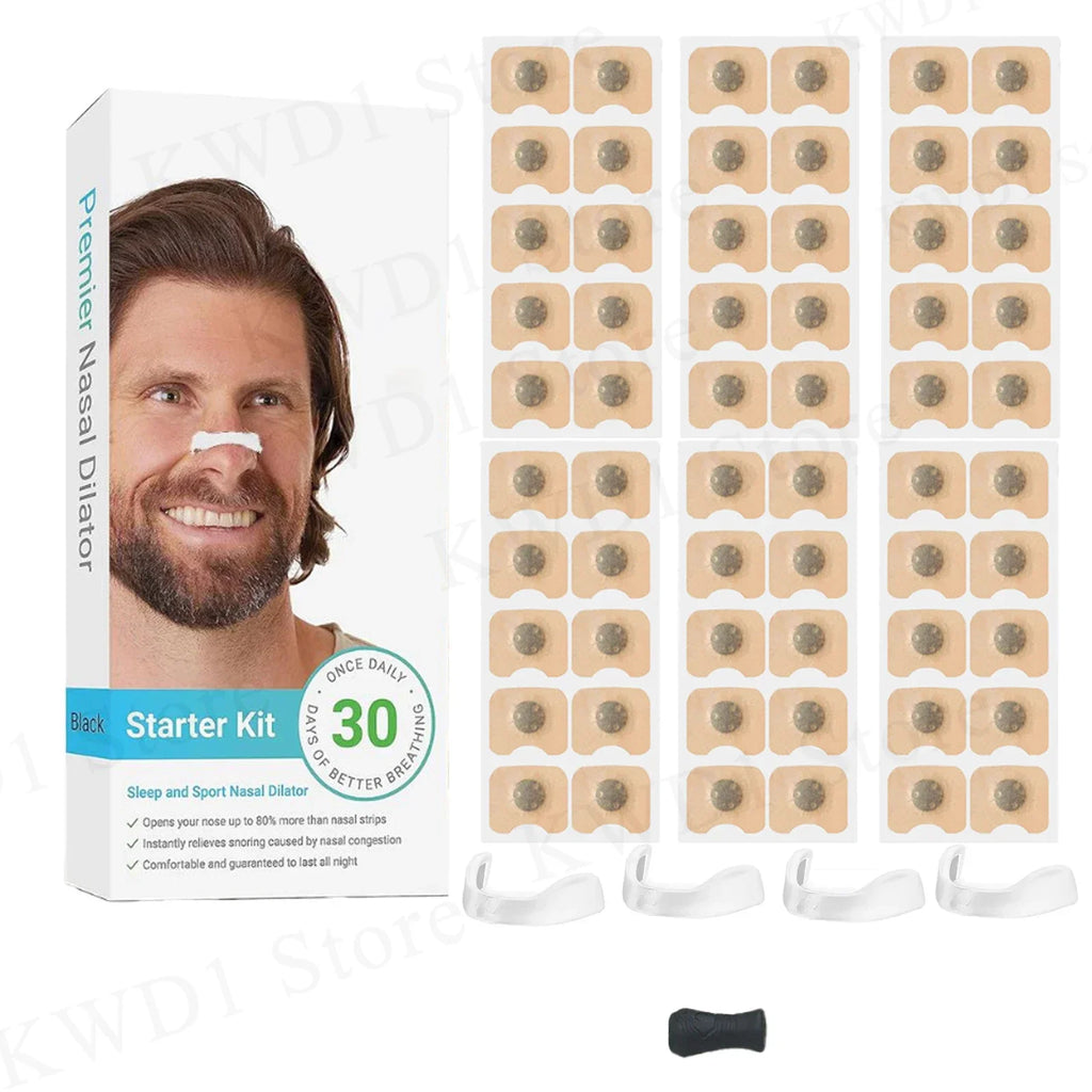 Kit de démarrage de dilatateurs respiratoires nasaux magnétiques, 15/30 jours, pour améliorer la qualité du sommeil, bande buccale Anti-ronflement