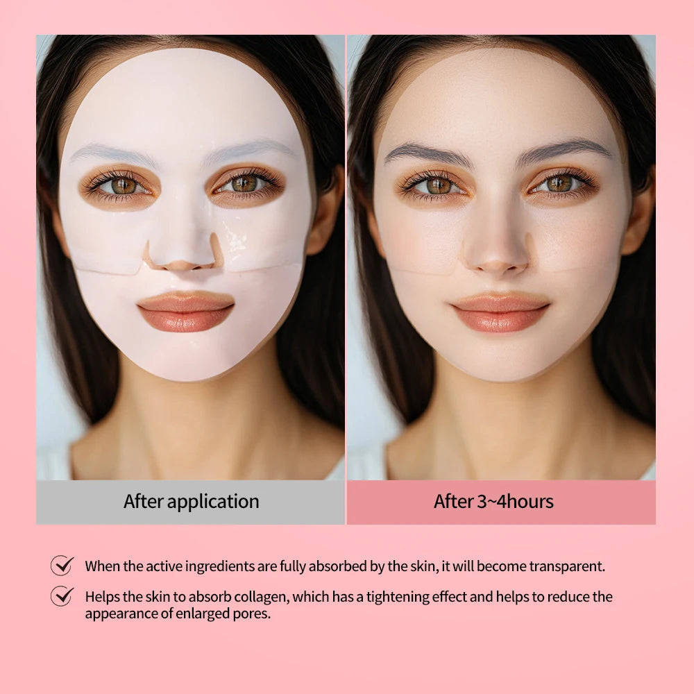 Masque Bio-Collagen Real Deep, supplément de collagène, masque hydrogel hydratant de nuit, améliore l'élasticité, minimise les pores et raffermit