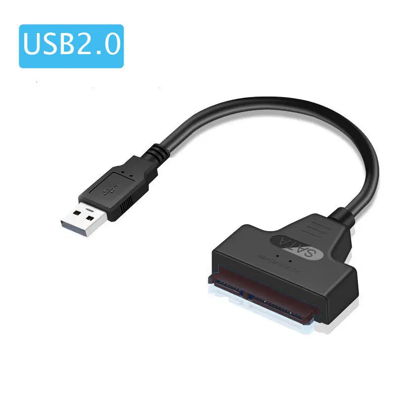 Câble SATA vers USB 3.0/2.0 jusqu'à 6 Gbit/s pour disque dur externe SSD de 2,5 pouces, adaptateur SATA 3 22 broches, cordon USB 3.0 vers Sata III