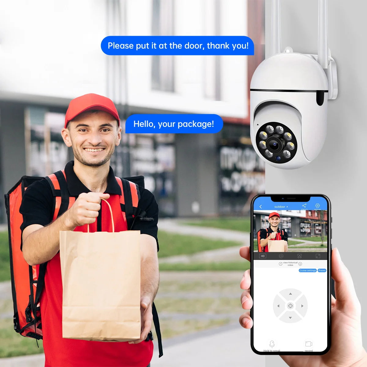 Jooan 1080P WiFi caméra de Surveillance 5x Zoom maison couleur nuit suivi automatique sécurité IP caméra intérieure CCTV caméra de Surveillance
