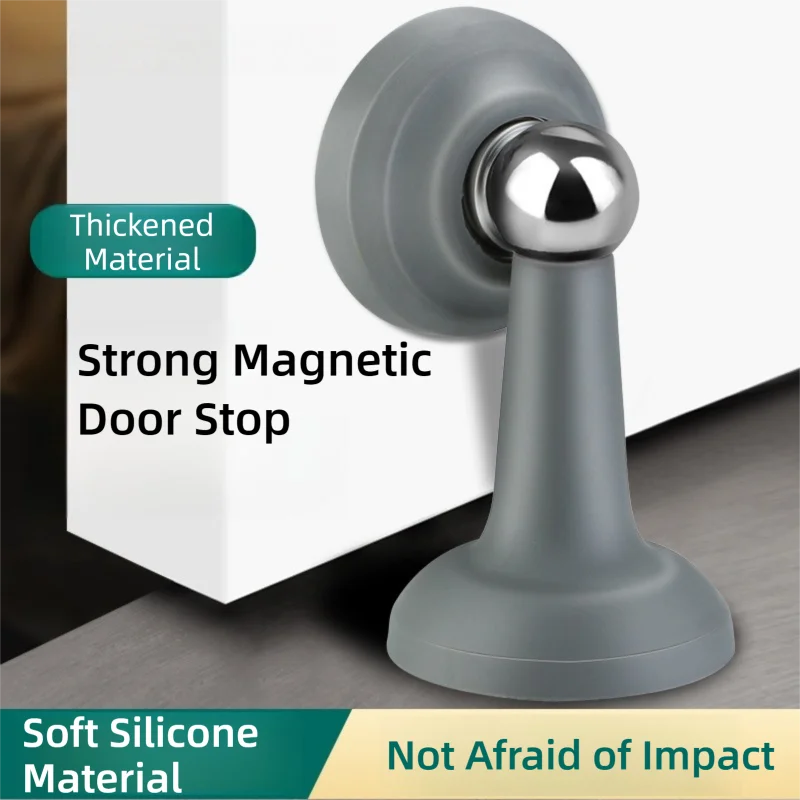 No-drill door stopper for room bedroom door fixed wall protection anti-collision household silicone strong suction floor stopper