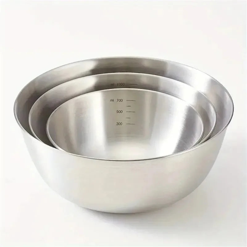 Ensemble de bols en acier inoxydable 1-3, avec échelle pour la cuisson, le stockage des aliments, bols à mélanger de grande capacité pour les essentiels de la cuisine à domicile