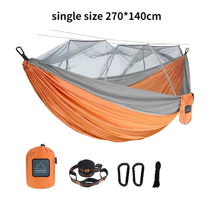 Tissu en nylon portable pour voyage, camping et couchage suspendu, disponible en tailles simple et double. Disponible en versions simple et double. Disponible en version portable et suspendue.