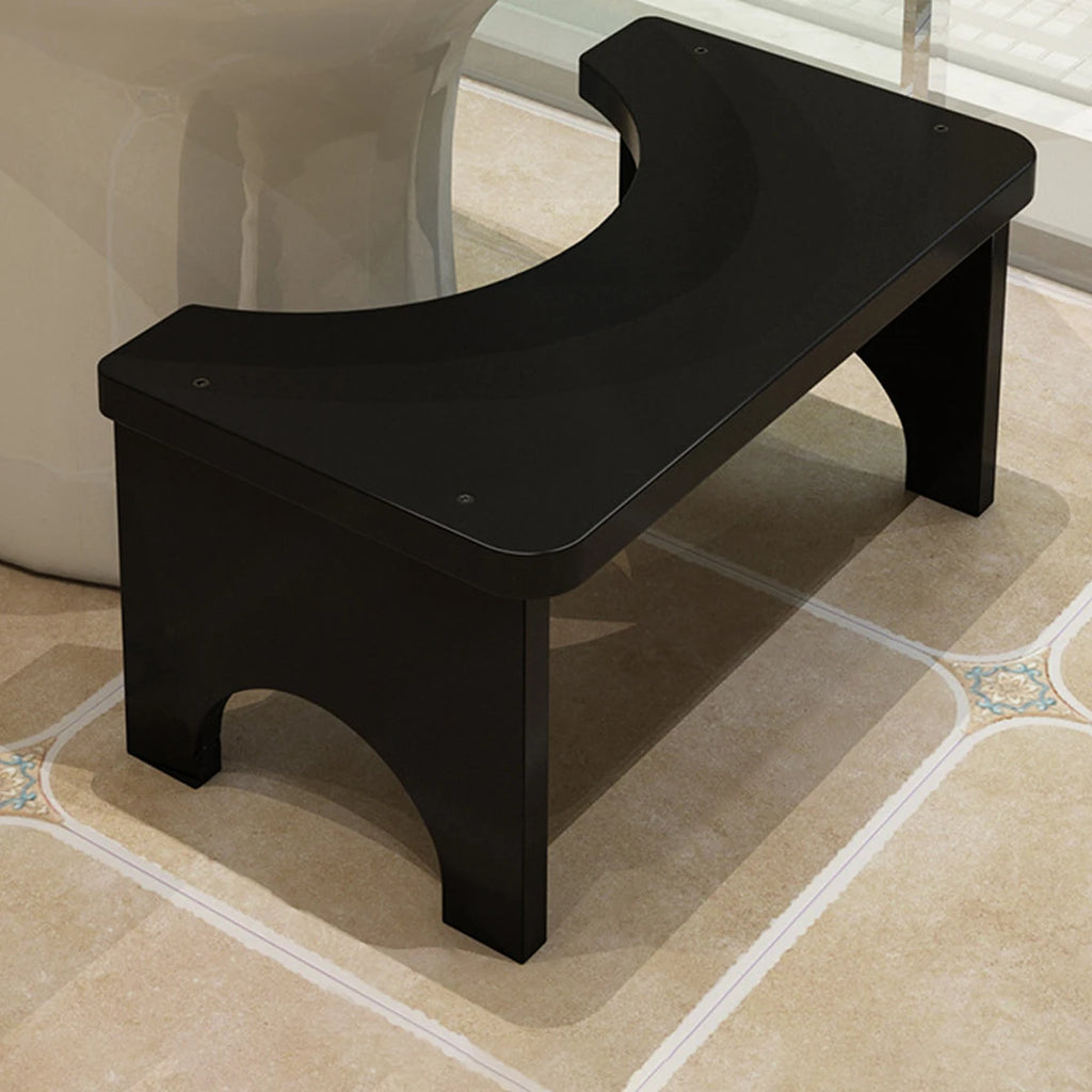 Tabouret de toilette portable robuste en bambou pour adultes, large et stable, facile à utiliser et à nettoyer, design portable
