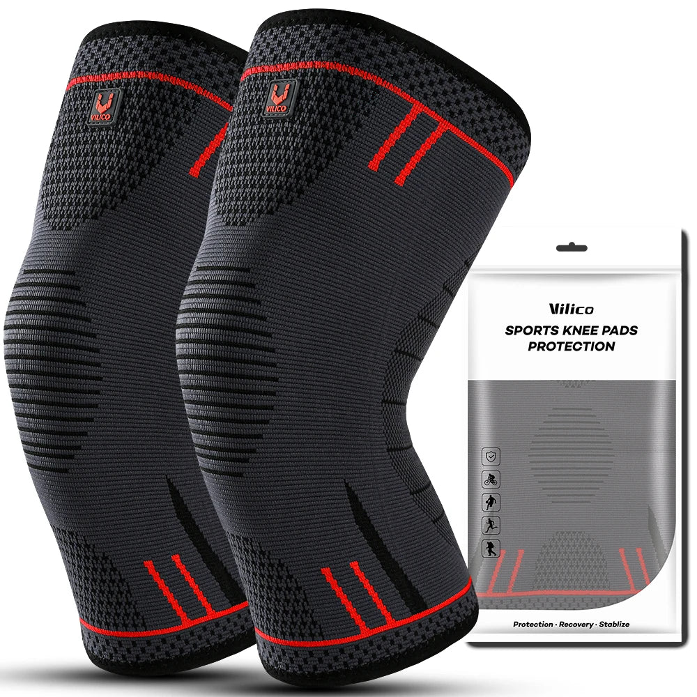 Genouillère professionnelle de Compression, manchon de genou antidérapant en Silicone, genouillère pour douleur au genou, déchirure du ménisque