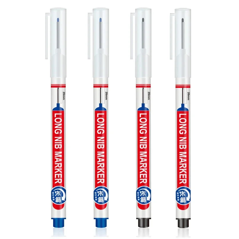 Marqueurs à tête de pointe longue pour stylo perforateur en métal, étanche, salle de bains, décoration du bois, multi-usages, 4 pièces/ensemble 20mm