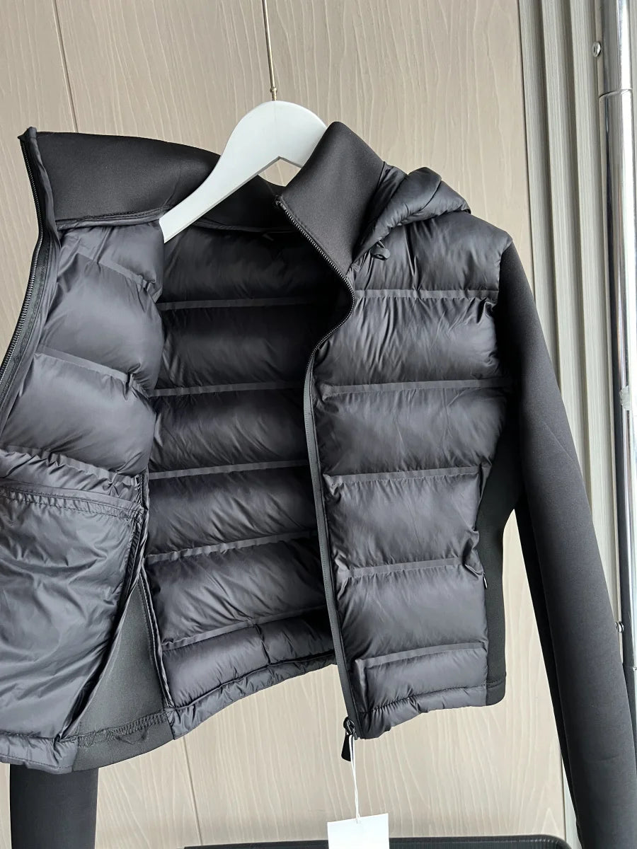 Nouveauté hiver 2025 : Doudoune légère et chaude pour femme, manches longues et capuche zippée, style sportswear 4391742