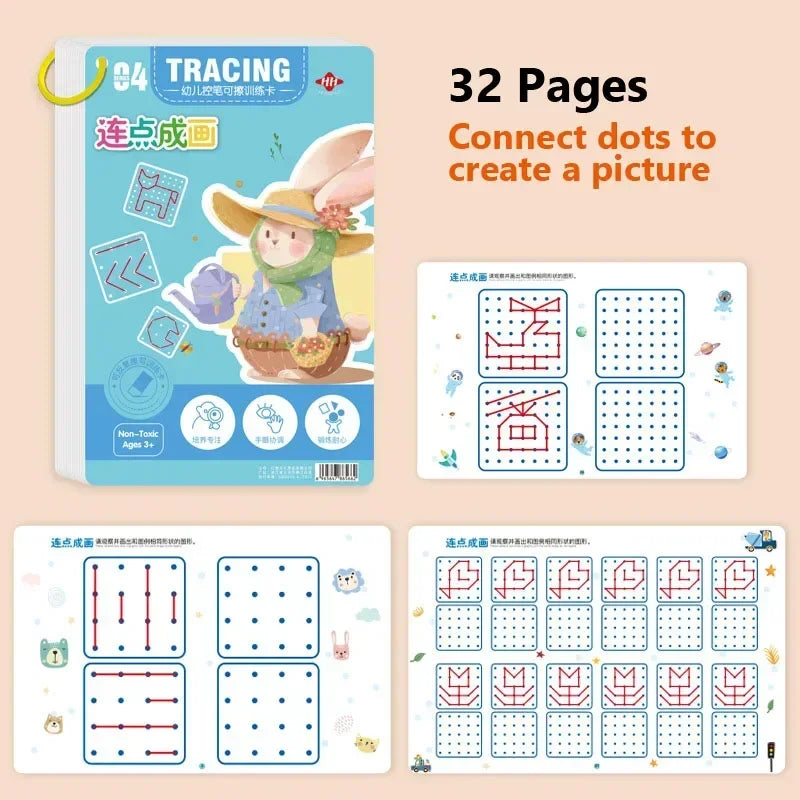 Magical Tracing Workbook Educational Montessori Books for Children Pen Control Training Reusable Calligraphy Copybook Kids Toys