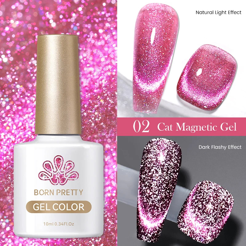 Vernis à ongles magnétique gel BORN PRETTY 10 ml Argent Clair de Couleur Chat - Accessoires pour les ongles - Vernis semi-permanent pour ongles d'automne et d'hiver