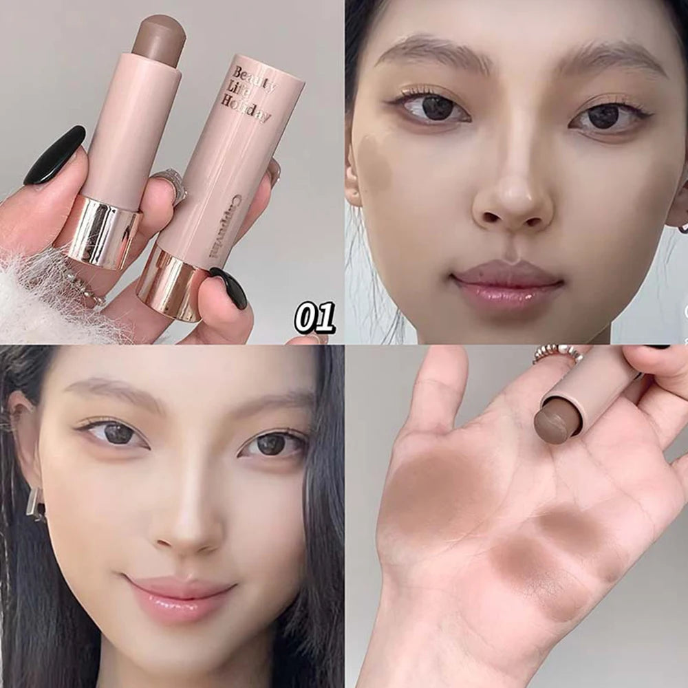 Cappuvini Stick Contour Soyeux Hydratant 3D, Teinte Naturelle Mate Unique, Idéal pour le maquillage du nez et du contouring
