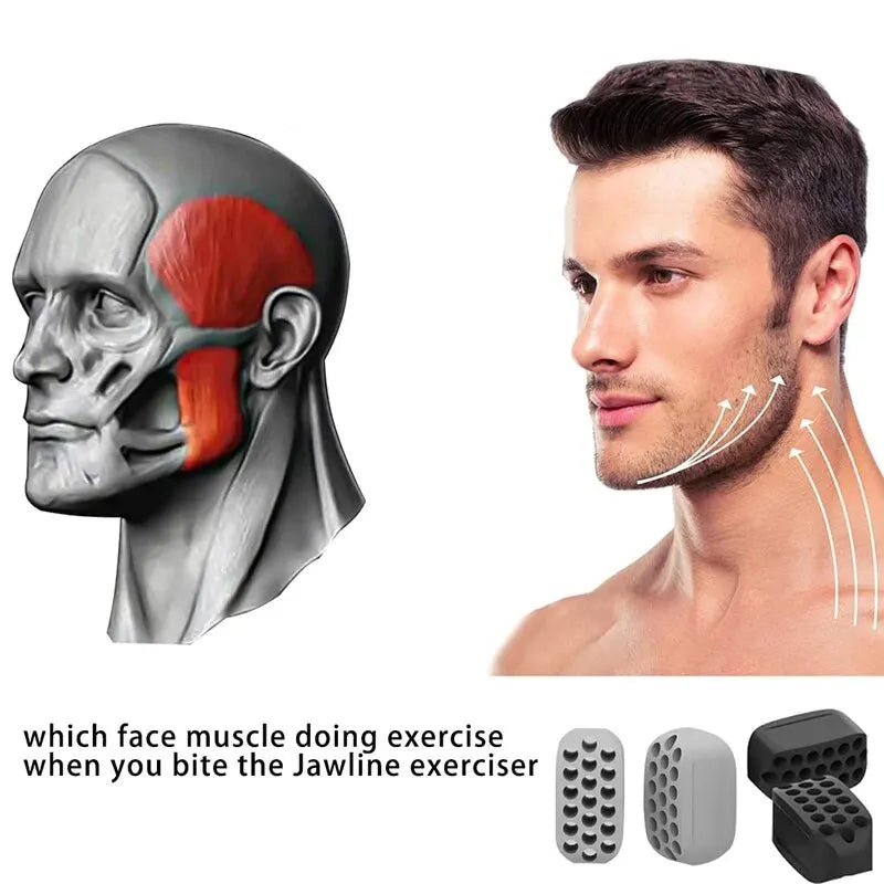 Jaw Face and Neck Exerciser Define Your Jawline Slim and Tone Your Face Look Younger and Healthier Helps Reduce Stress