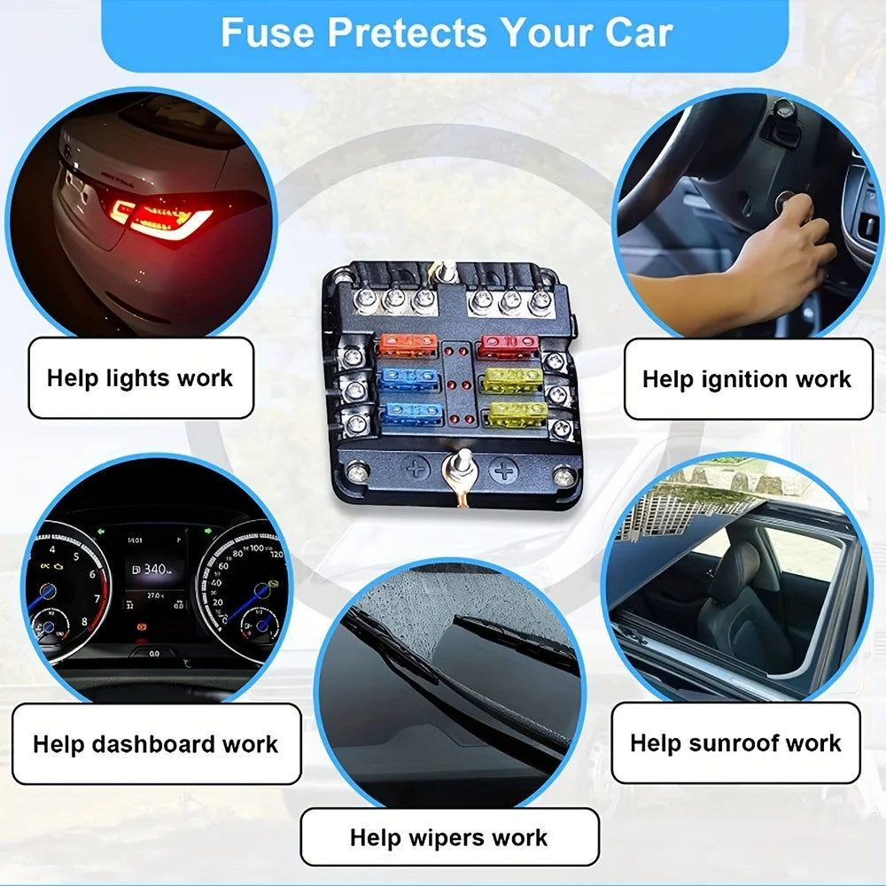 310PCS Truck SUV Car Assorted Replacement Blade Fuses with 2 Car Fuse Testers and 2 Fuse Pullers