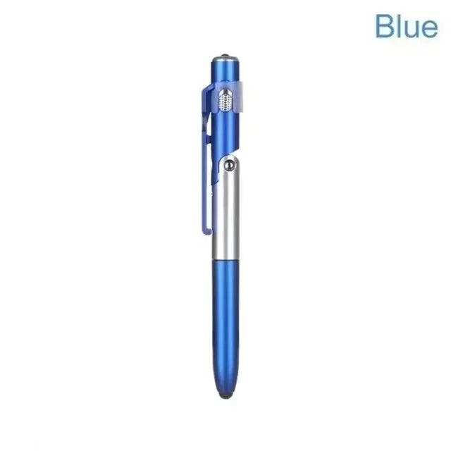 Stylo à bille multifonction 4 en 1 avec lumière LED, support de téléphone pliable, crayon d'écriture de lecture nocturne, papeterie de bureau et d'étudiant