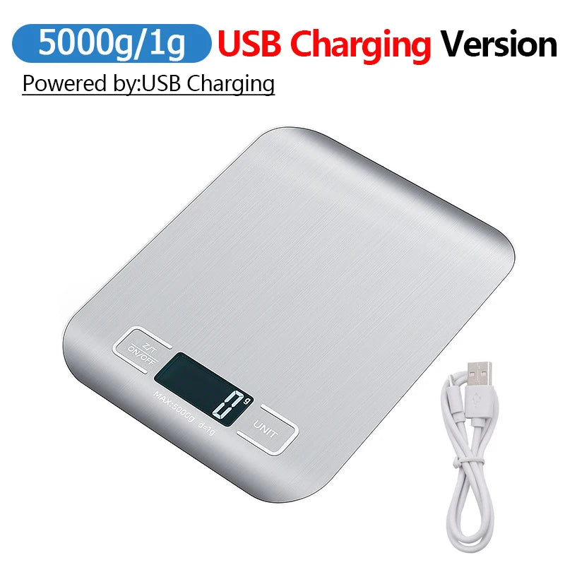 Balance de cuisine 10 kg, balance de cuisine numérique avec fonction de tare, balance électronique de préparation du café, écran LCD en acier inoxydable