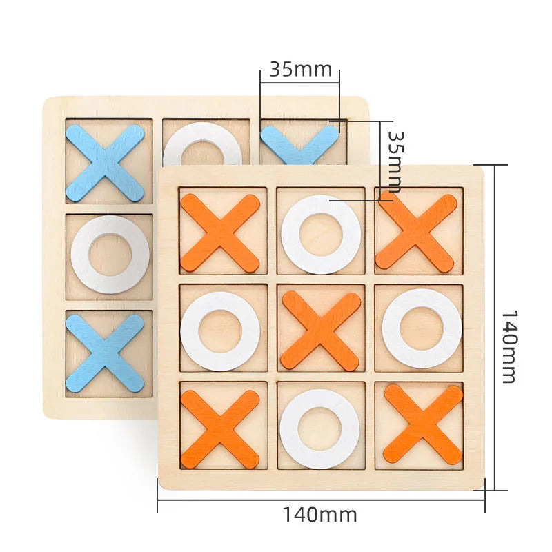 Jeu de puzzle Montessori XO Chess, formes géométriques 3D, jeu de société pour enfants, jouet éducatif en bois