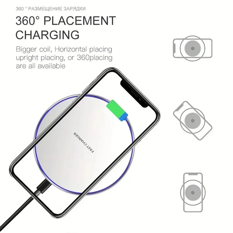 Chargeur sans fil 30 W pour iPhone 15, 14, 13, 12, X Pro Max, station de charge rapide par induction pour Samsung S23, S22, Xiaomi et Huawei