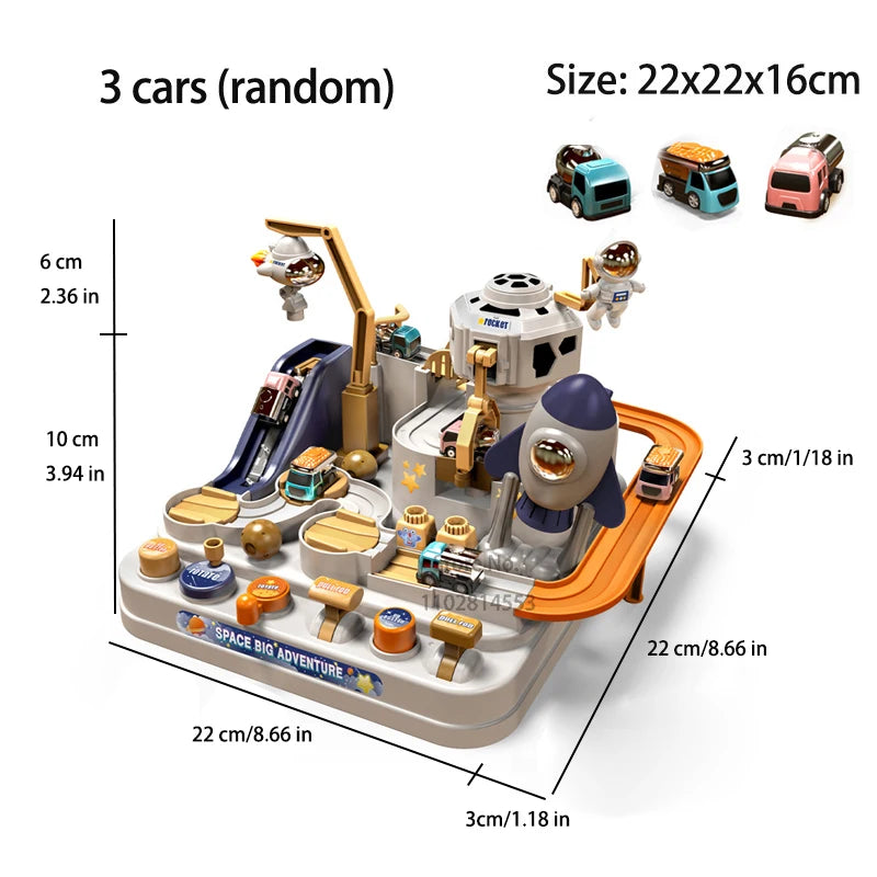 Hot Racing Rail Car Model Train Track Adventure Game Animals Space Rocket Toys Children Educational Brain Mechanical Interactive