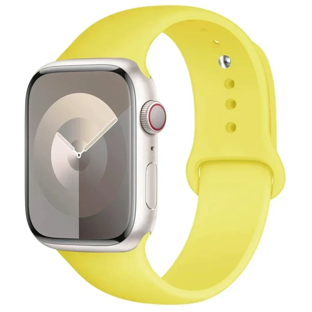 Bracelet en Silicone pour Apple Watch, 44mm 45mm 40mm 41mm 42-46mm, bracelet de sport iwatch série 8 7 6 5 4 9 10 11 SE-Ultra 2/3 49mm