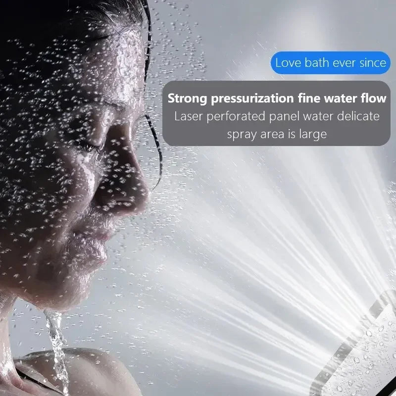 300-Hole Square Hand-Held Pressurized Shower Head Shower Nozzle Bath Shower Pressurized Shower Head Water-Saving Shower Head