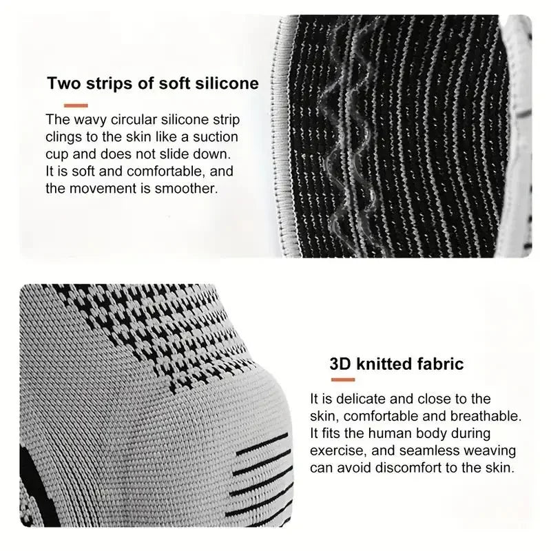 Genouillère antidérapante avec coussinet rotulien en gel et stabilisateurs, manchon de compression confortable pour l'arthrite et le sport (1 pièce)