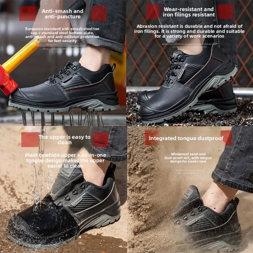 Chaussures de sécurité à embout d'acier pour hommes, résistantes à l'usure, antistatiques, anti-écrasement et anti-perforation, protection contre l'usure au travail