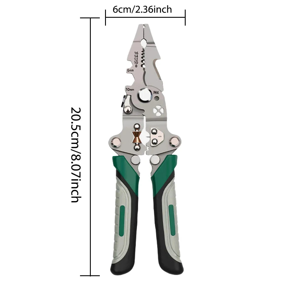 Pince à dénuder pliable, conception de poulie multi-fonction séparateur de fil d'électricien pince d'enroulement de fil pince à sertir outil à main