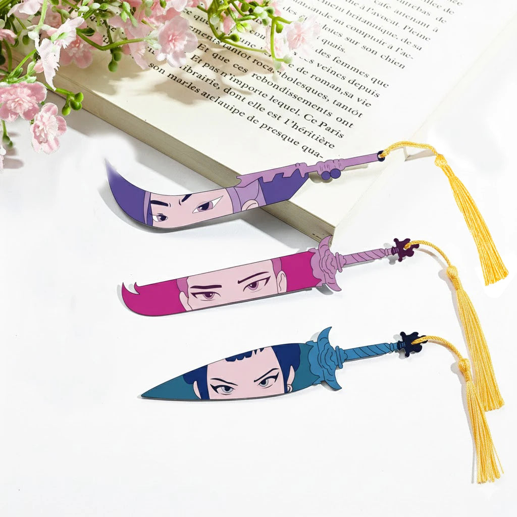 Marque-pages acryliques Kpop Demon Hunters - Accessoire de livre - Fournitures de lecture - Cadeau pour enseignants - Accessoires Kpop Demon Hunter - Papeterie mignonne