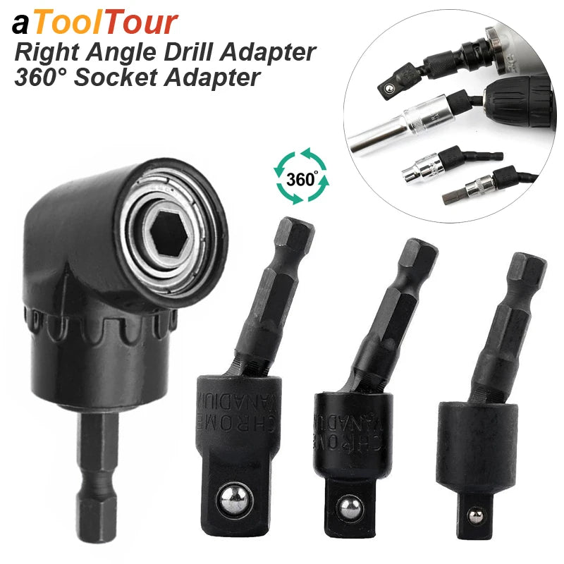 Dégagement perceuse à Angle droit, accessoire de qualité d'impact, outil manuel électrique, pilote d'adaptateur de prise rotatif, jeu d'extension, tournevis Ho