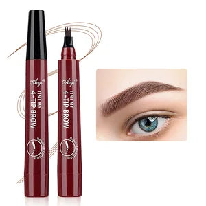 Crayon à sourcils à quatre embouts, longue tenue, sans bavure, résistant à l'eau, anti-bavure