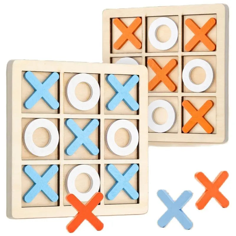 Jeu de puzzle Montessori XO Chess, formes géométriques 3D, jeu de société pour enfants, jouet éducatif en bois