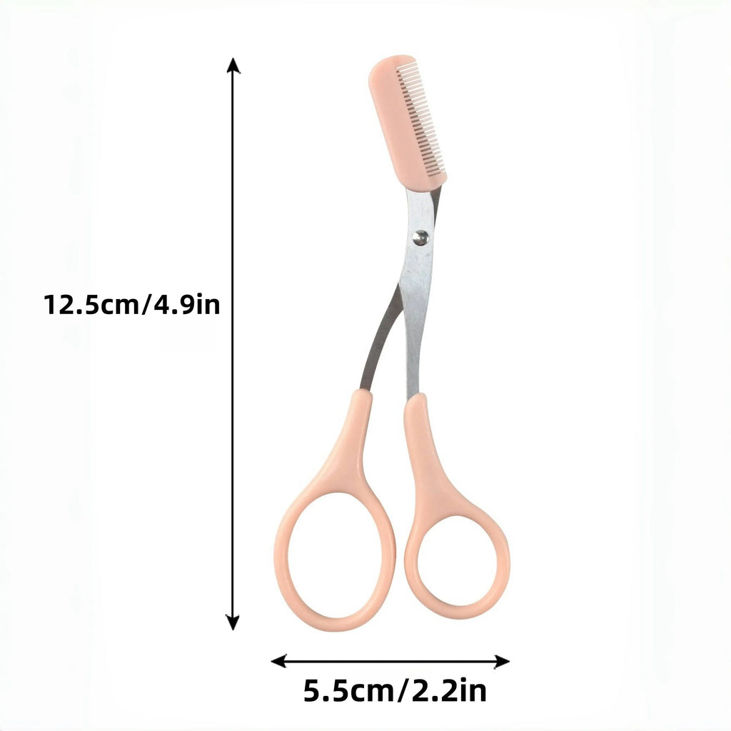 Ciseaux de rasoir à sourcils en acier inoxydable, tondeuse anti-rayures sûre pour débutants, outil de beauté tranchant en croissant, multicolore