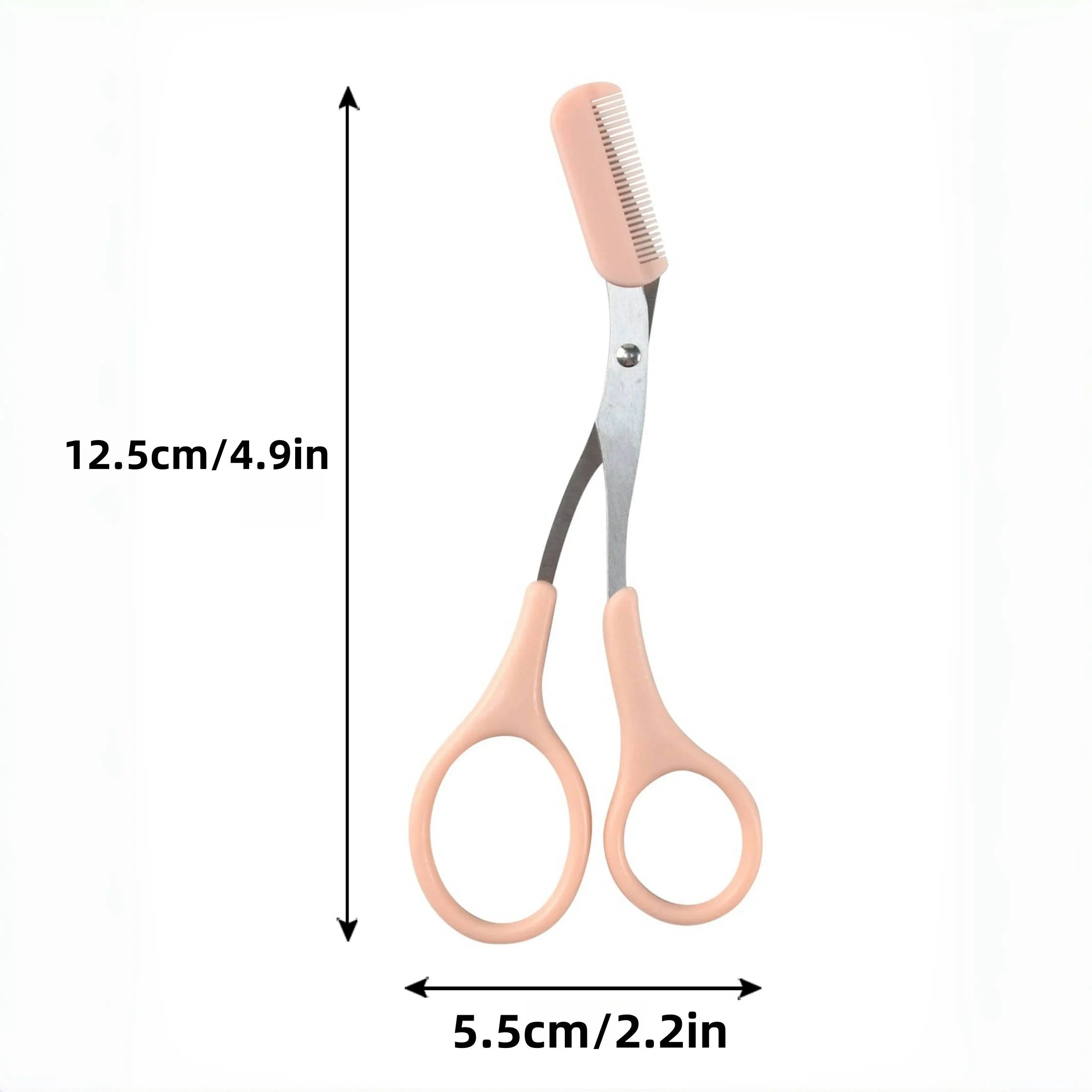 Ciseaux de rasoir à sourcils en acier inoxydable, tondeuse anti-rayures sûre pour débutants, outil de beauté tranchant en croissant, multicolore