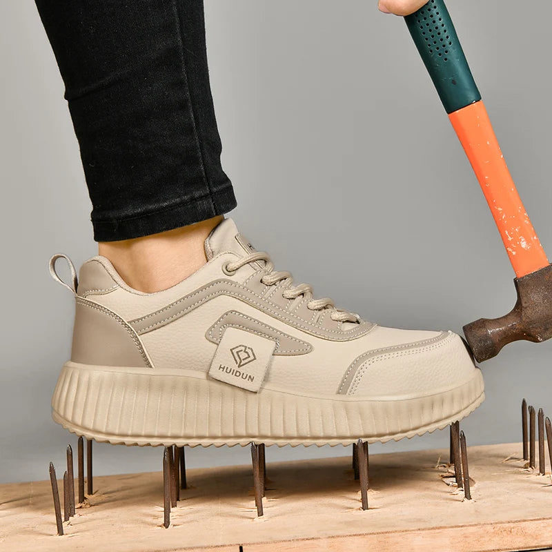 Chaussures de sécurité pour femmes, bottes d'été de luxe, chaussures tendance à embout en acier, anti-perforation, antidérapantes, style décontracté, baskets pour femmes