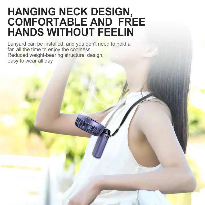 Portable Handheld Personal Rechargeable Fan LED Digital Display 90°Adjustable  Rechargeable Fan , 5 Speed Wind Mini Aromatherapy